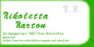 nikoletta marton business card